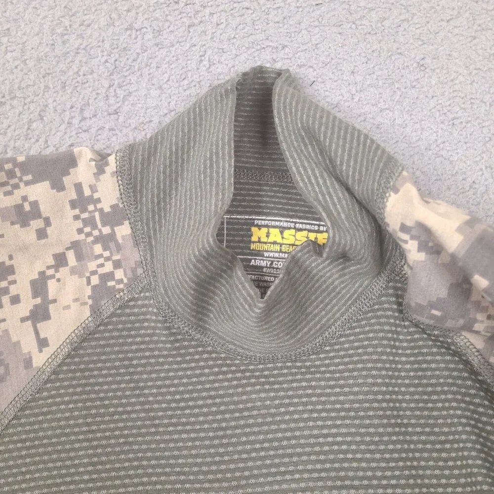 Massif Army Combat Shirt Mens Small Long‎ Sleeve Mock Neck Digital Camo US Army